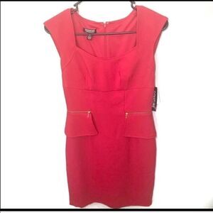 Signature London style sexy elegant red peplum dress